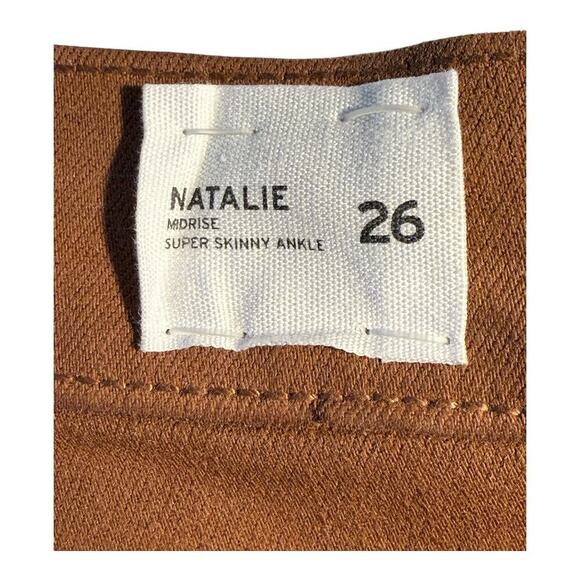 NEW HUDSON Natalie Midrise Super Skinny Coated Ankle Jean Desert Storm Size 4 26 - Picture 5 of 9